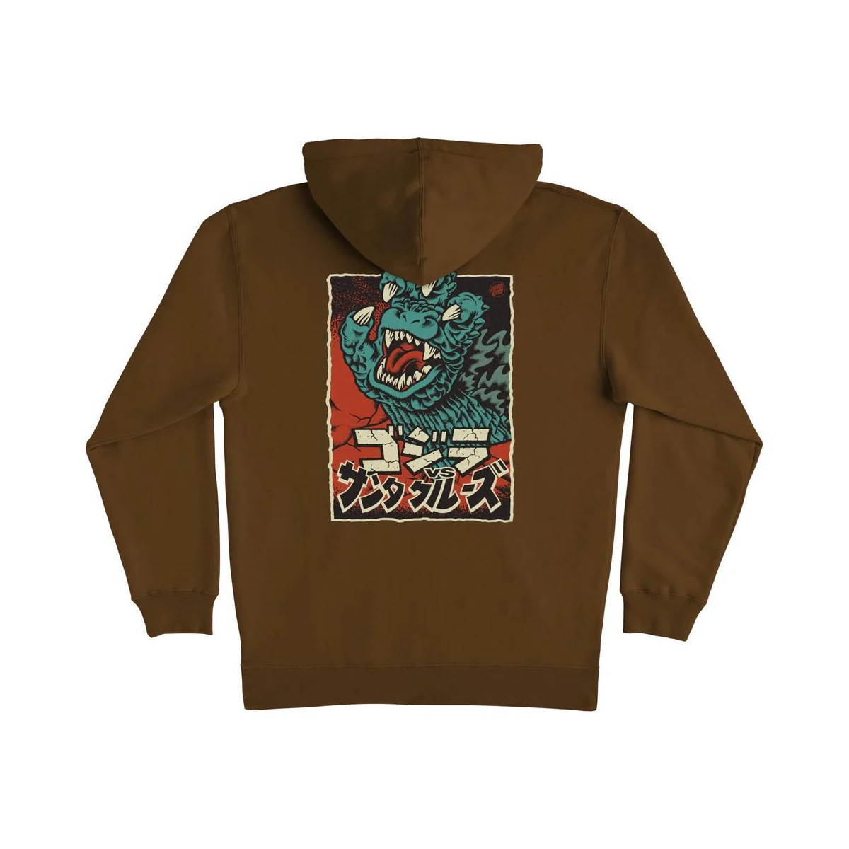 Godzilla Hand Mens Santa Cruz Hoodie brown